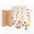 Set di carta vintage con adesivi a forma di fungo e farfalla in scatola kraft - Stanza della Collezione Retrò - Ricerca sui Fiori Secchi