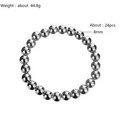 Elastic silver bead bracelet set with 8mm spherical beads and a high-polish finish - Kb170841-z