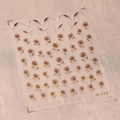 Détails de l'autocollant ongles M-578 avec motifs de roses brunes et feuilles dorées - Relief de Fleur de Rose (M-578)