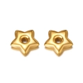 DIY gold star-shaped bead charms with polished finish for necklace and bracelet making - Hydraulic Star - Gold