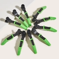 Set of 10 professional hair clips in bright green and black for sectioning hair - Black Green