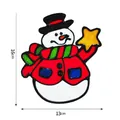 Christmas snowman window sticker with red scarf and gold star, 16cm x 13cm size - 16*13cm / Snowman Style B