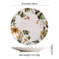 Ceramic pumpkin dinner plate for Thanksgiving 28cm autumn foliage floral pattern - Pumpkin (11 Inch)