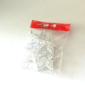 Set of silver hollow star Christmas tree ornaments with decorative hanging strings - Hollow Star / Set of 4 / Silver