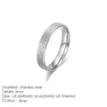 3mm silver minimalist stainless steel ring with a frosted sandblasted texture finish - US5 / 3MM Stainless Steel Frosted Ring / Silver
