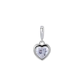 925 Sterling Silver Heart Pendant Necklace with Clear Gemstone and Claw Setting - White Zirconia Pendant Only (Without Chain) / 925 Silver