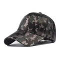 Casquette de baseball en PU camouflage brillant avec finition imperméable et visière - Réglable / Camouflage Noir PU