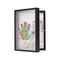Zwarte magnetische klaplijst met handafdruk-kunst en gezinsfoto voor decoratie - 26x18.9cm / Zwart