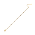 Golden stainless steel chain bracelet featuring oval white crystals and lobster clasp - 4# Oval Bracelet