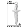Ciondolo a pugnale in acciaio inossidabile argento con dimensioni 2,4cm x 0,9cm e peso - Color Acciaio