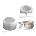 Stampo in silicone per contenitore geometrico con coperchio e misure dettagliate - Tondo Sfaccettato-Scatola di Immagazzinaggio (Base + Coperchio)