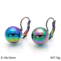 Rainbow sphere earrings in stainless steel with lever-back closure and vacuum plating - 12mm Rainbow Leverback Style