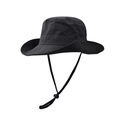 Women's 57cm outdoor sun hat in black waterproof fabric with windproof strap - M (56-58cm) / Black