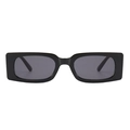 Classic rectangle black frame sunglasses with dark grey lenses in a minimalist style - Black Frame Black Grey Lens