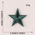 Dark green star embroidered patch measuring 4.3cm and weighing 0.5g for clothing - Dark Green Five-Pointed Star (G1L-A-1-1 Iron-On)