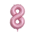 Pink number 8 foil balloon with metallic finish for birthday party decorations - Number 8 / Pink
