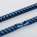 Collar de cadena de quilla en acero de titanio azul con diseño de eslabones hip-hop - 10mmx23cm (Pulsera) / Azul
