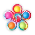 Tie-dye flower fidget spinner with five colorful pop-it silicone bubbles for stress relief - Tie-dye 5