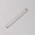 Colgante de barra rectangular de acero inoxidable plateado pulido con agujero para joyería DIY - Color Acero
