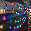Solar powered outdoor string lights with multi-color LED crystal bubble globe bulbs - Bubble Crystal Ball (colored) / Solar: 12m 100 LEDs