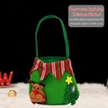 Green non-woven Christmas gift bag with 3D reindeer design and 15.5x16.5cm dimensions - Elf Reindeer