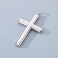 Colgante de cruz de acero inoxidable plateado pulido en estilo vintage minimalista de 18K - Colgante de Cruz (Sin Cadena) / Color acero