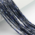 Perle in lapislazzuli blu profondo 2x4mm in pietra naturale per creazione di gioielli - Lapislazzuli