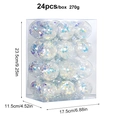 Set van 24 transparante kerstballen met kleurrijke glitters in een plastic opbergdoos - Regenboog