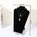 Classic black flocked necklace display stand with 32cm height for jewelry storage - Double Slot Necklace Board (Large) Velvet / Black
