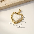 Golden heart pendant with shell angel relief and sparkling stones, size 2.4x2.2cm - Heart Angel (White Shell)