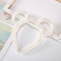 Funny glowing plush headband with white bear ears and spring details for children - White