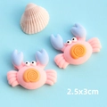 Macro di ciondoli a forma di granchio in resina 2,5x3cm per fai-da-te e accessori capelli - Granchio Rosa