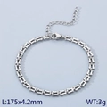 Pulsera de eslabones en forma de U de acero inoxidable plateado con cierre ajustable - 175mm x 4.2mm / Color Acero