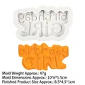 Silicone mold for birthday GIRL cake decoration and creative DIY baking projects - birthday GIRL Style (17-310) / Gray