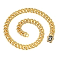 Collana cubana da uomo dorata con fibbia a dollaro e strass scintillanti incastonati - Oro-Collana (45cm)