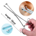 Dettaglio della pinza per piercing in acciaio inossidabile da 16 cm con misura e uso - Pinze per setto semichiuse