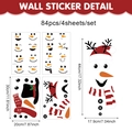 Set de 84 pegatinas de pared de Navidad DIY cara de muñeco de nieve en PVC para decoración - Juego de Bricolage de Cara de Muñeco de Neve A (84 piezas/4 Hojas) (UV24Y12380T_T)