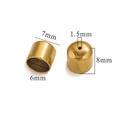 Calottes cylindriques en acier inoxydable doré avec trou de 1,5 mm pour la création de bijoux - 6mm / Or