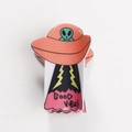 Pink UFO and green alien hair claw clip with Good Vibes text on polished acrylic - Pink Orange Alien-GOOD VIBES (D1-4-6)