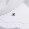 Chiusura in argento S925 con gemma rosa su sfondo di tessuto a maglia bianco - Placcato Platino Zirconia Rosso Rosa