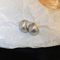 Minimalistische zilveren bonenvormige oorbellen met mat geborstelde metaaltextuur - 2# 925 sterling zilveren oorsteker - C-vorm geborstelde stijl / Zilver