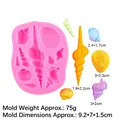 Stampo in silicone a conchiglia per decorazione torte tema mare con campioni colorati - Stile 4 Rosa 15-323