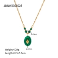 18k gold plated malachite pendant necklace with dimensions and weight details - Malachite Style Green Bead and Pendant Necklace (JDNW2305023)