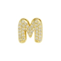 Gold plated heart pendant with letter M and sparkling birthstone for women - Letter M / Gold
