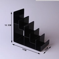 Three-tier black acrylic ladder display stand with detailed dimensions 19x10x18.5cm - 5-Tier / Black