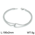 Silver stainless steel double-layer box chain bracelet with decorative twist knot - Silver Infinity Knot Style (KB149781-Z)