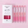 Pink 0.5mm quick-dry juice gel pens in a set of 12 for journaling and drawing - Coral Pink