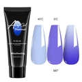 Thermal color changing poly nail gel 15ml transitions from light blue to deep purple - Thermal Blue-Purple (07)