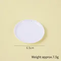6.5cm mini white oval ceramic plate model with hanging hole for DIY kitchen toy - 6.5cm White Plate (with Hole)
