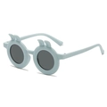 Light blue bunny ear sunglasses for kids with grey lenses for party and outdoor use - Blue Frame Grey Lens